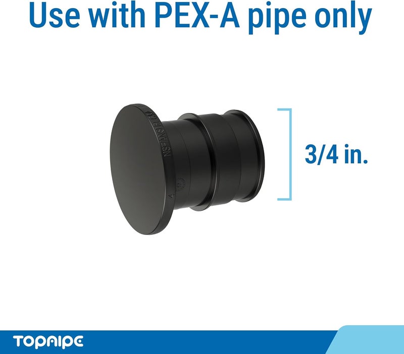 TOPAIPE (Pack of 10) PPSU PEX-A 1 Inch Expansion Plug End Stop F1960 Connector Fitting for PEX-A Pipe/Tubing - Image 2